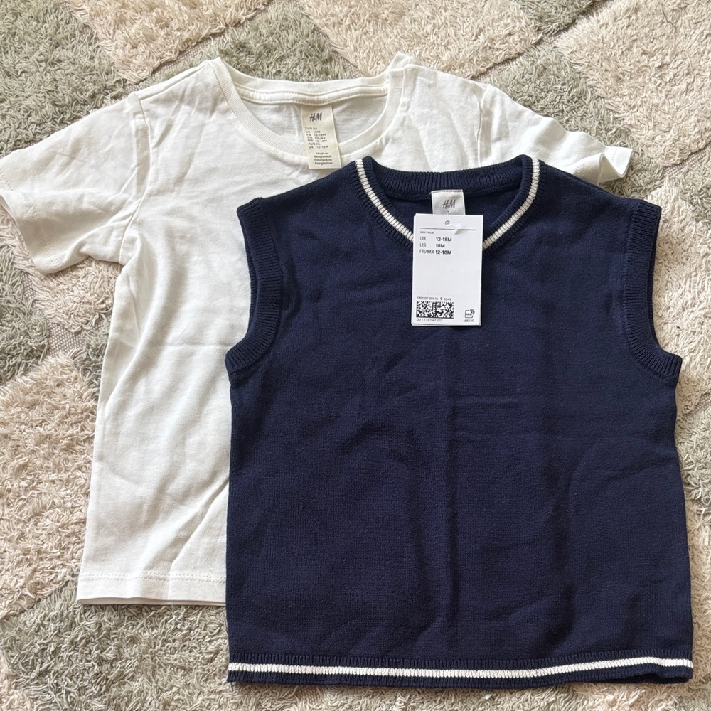 H&M Kids Navy and White Tee Set